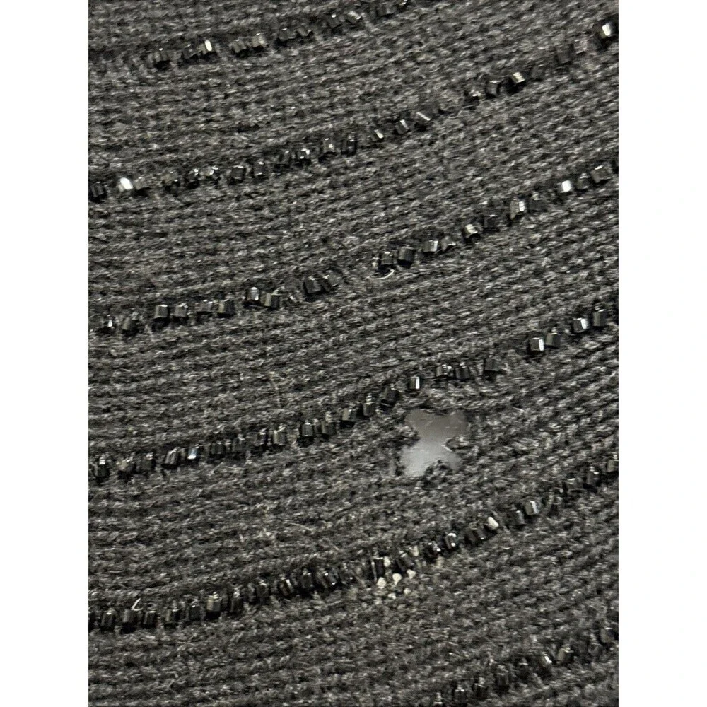 Ralph Lauren Black Label Cardigan Beaded Sweater Art Deco Clasp Women's Large